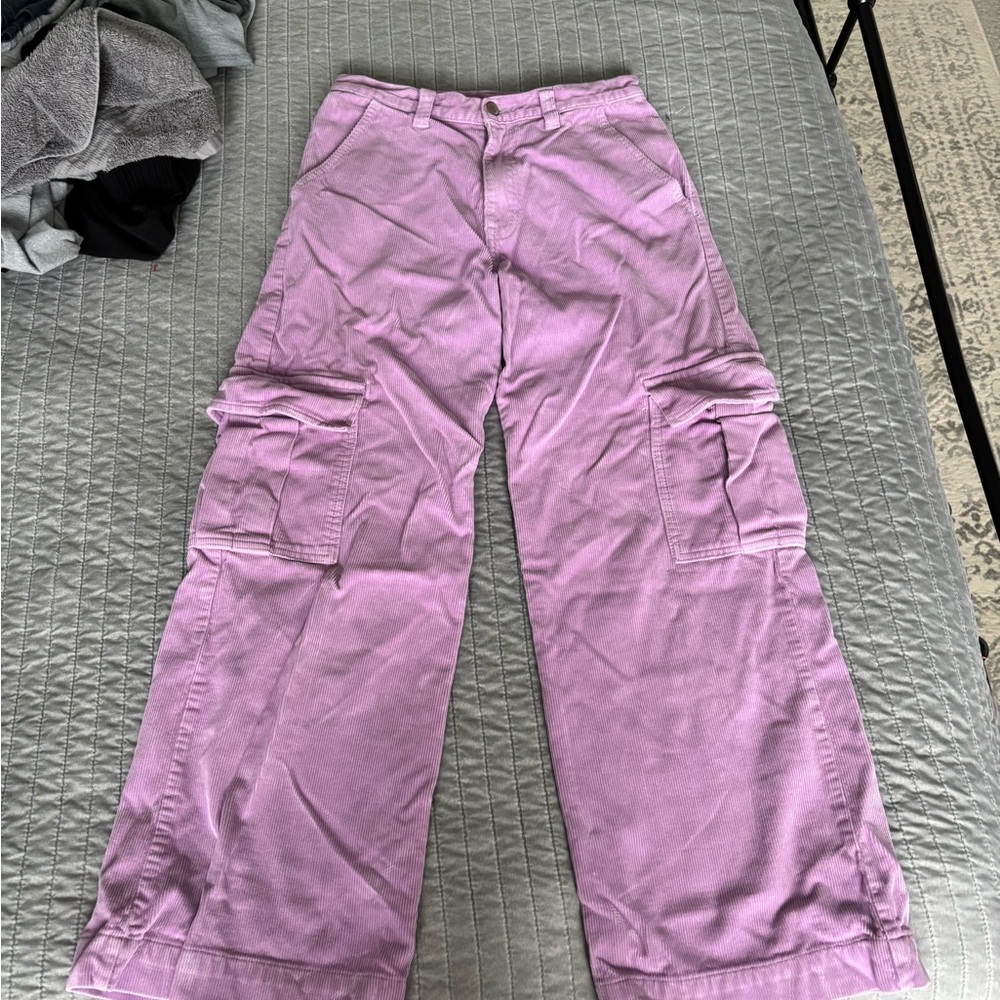 Brandy Melville J.Galt Lavender Corduroy Cargo Pants
